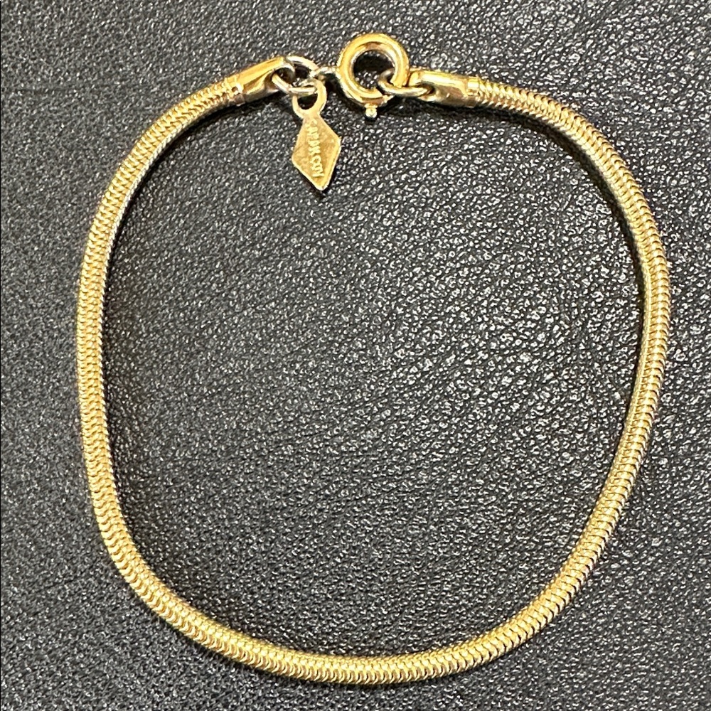 Sarah Coventry Gold Tone Round Snake Chain Bracelet